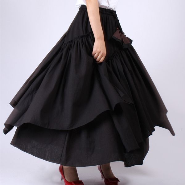 

fashion blue black ladies in cotton plied skirts more size t049