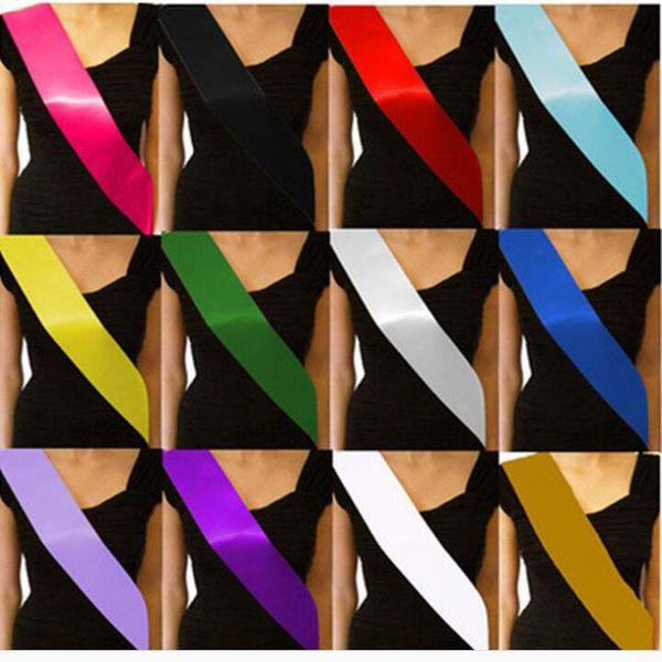 Blank Sash Satin Shoulder Ribbon for Bachelorette Party Hen Nights Bridal Team Favor Wedding Party Decoration ZC1079