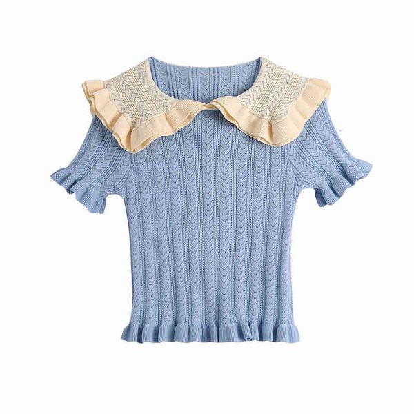 

casual dresses sweet women o neck lace blouse 2021 summer fashion ladies college style cute female short stitched knit shirt 6, Black;gray