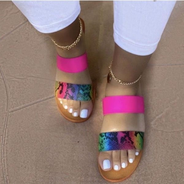 

slippers 2021 summer leisure and comfortable women's sandals transparent european american color flat-bottomed sl, Black