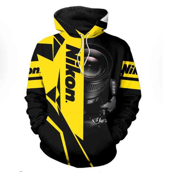 

men's and women's hooded sweatshirt, 3d camera print, fashion, zipper, casual, harajuku, street sweatshirt, autumn, hsk014, Black