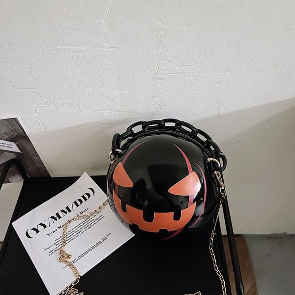 

evening bags fashion women shoulder bag casual ladies halloween pumpkin pattern printing handbags sepherical round messenger
