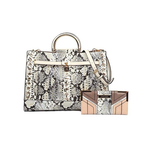 

women's snake crocodile stitching bag trend pu portable tote school bags