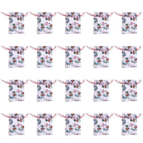 

20pcs christmas candy bags drawstring gift storage organza pouch wrap