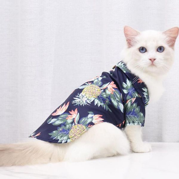 

dog apparel 4pcs shirts clothes summer beach vest pet clothing floral t-shirt hawaiian for xl/xxl/xxxl large cat chihuahua