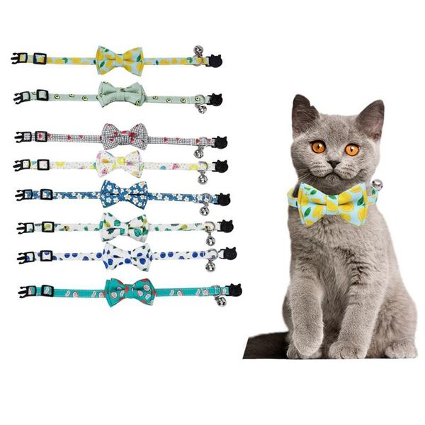 

cat collars & leads pet dog collar with bow tie for big and small cotton fabric metal buckle dog&cat accessories