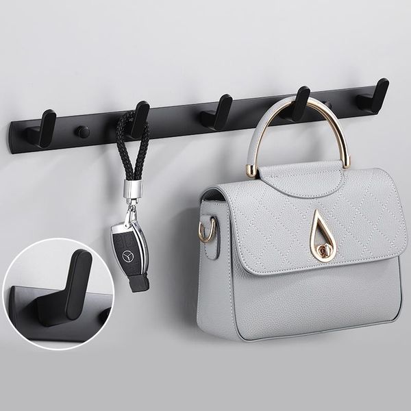 

towel racks nordic white bathroom shelf black space aluminum hook wall door hanger clothes robe multi-function