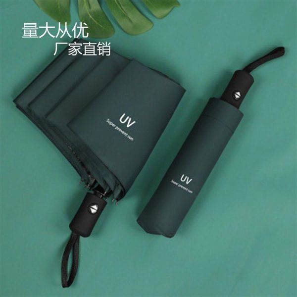 

umbrellas the three-fold automatic umbrella fashion windproof uv sunscreen dual-use rain women portable 8k