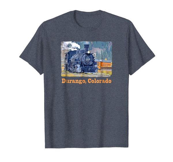 

durango, colorado train t-shirt - steam engine, colorful, White;black
