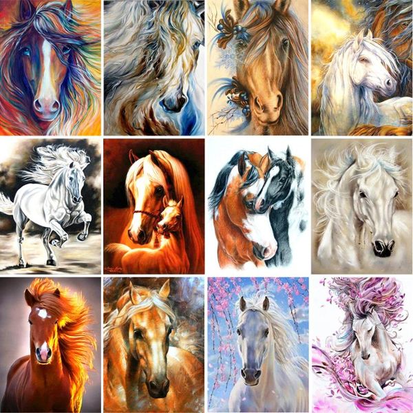 

diamond painting 5d horse animal embroidery square wall mosaic home decoration