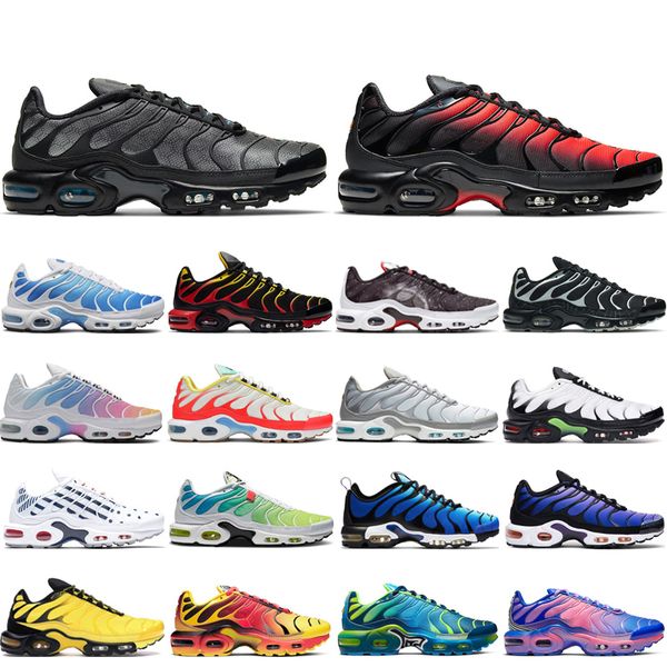 

2021 tn plus running shoes for men women black white true green midnight navy rainbow breathable sneaker outdoor trainer size 36-46