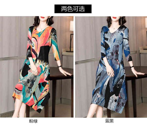 

sell miyake three quarters geometry print dress line stock, Black;gray