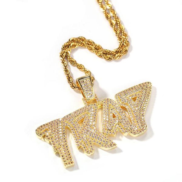 

hip hop claw setting + cz stone bling iced out trap pendants necklaces for men rapper jewelry drop pendant, Silver