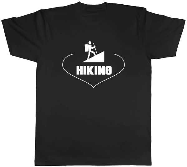 

love hiking mens t-shirt tee, White;black