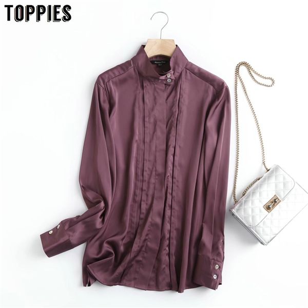 

arrival satin blouse long sleeve vintage solid color blouses women ol blusas 210421, White