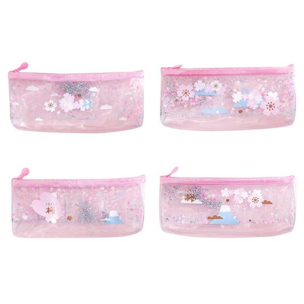 

pencil bags portable waterproof zipper case multifunctional makeup pouch pvc bag for travel cosmetics stationerys small craft