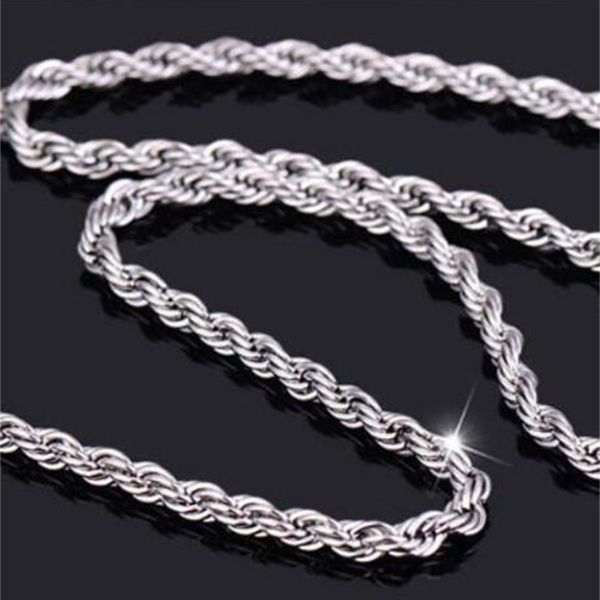 

design jewelry selling korean fashion jewelry silver plated 3mm flash twisted rope twist necklace