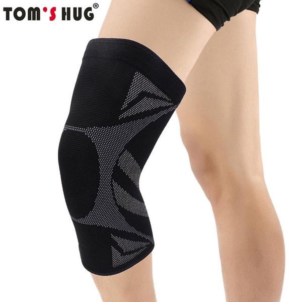 

elbow & knee pads tom's hug anti strip sports support 1 pair anti-slip matte black kneepads guard warm for arthritis pain relief, Black;gray