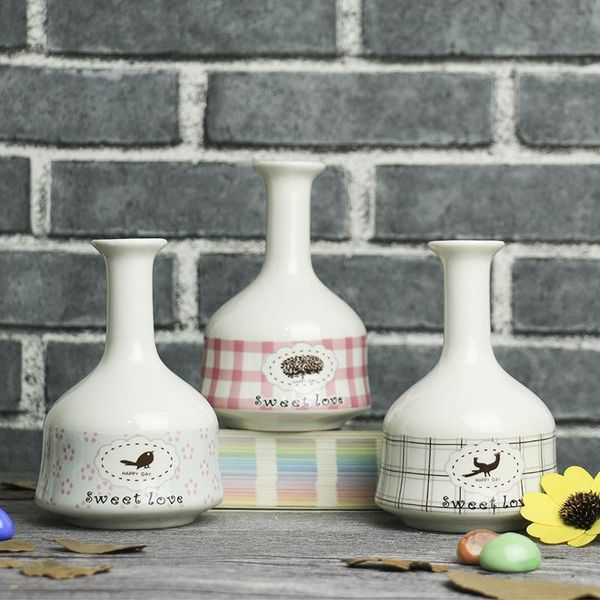 

vases small home living room decoration ceramic painted vase green plant water culture modern flower