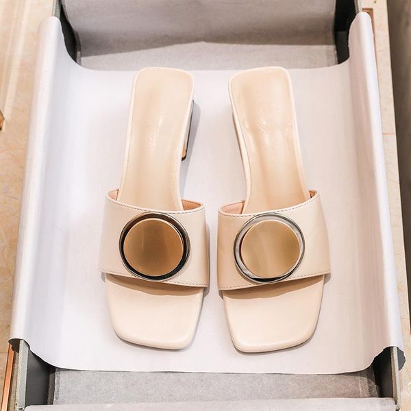 

women chunky heel slippers summer slides open toe casual shoes leisure sandal female beach flip flops, Black