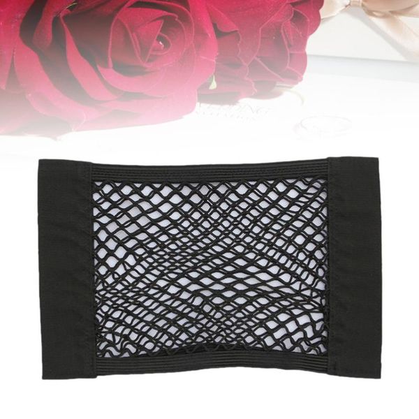 

car organizer 1pcs trunk double-layer net pocket seat back storage pouch vehicle sundries black