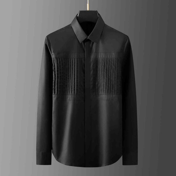 

business shirt deluxe and casual men's with symmetrical fold stitching, White;black