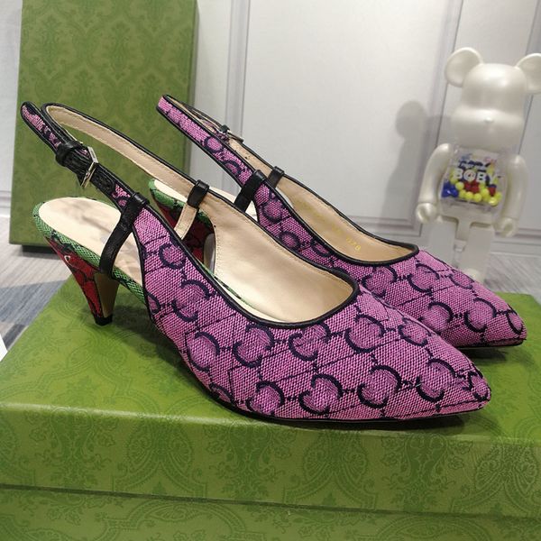 

women's platform sandals printing leather fashion parties luxury chunky heels single shoes classic business sandals size 35- 41 black w