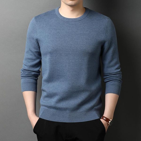 

men's sweaters 2021 spring and autumn round neck solid color sweater men knitwear zde2628, White;black
