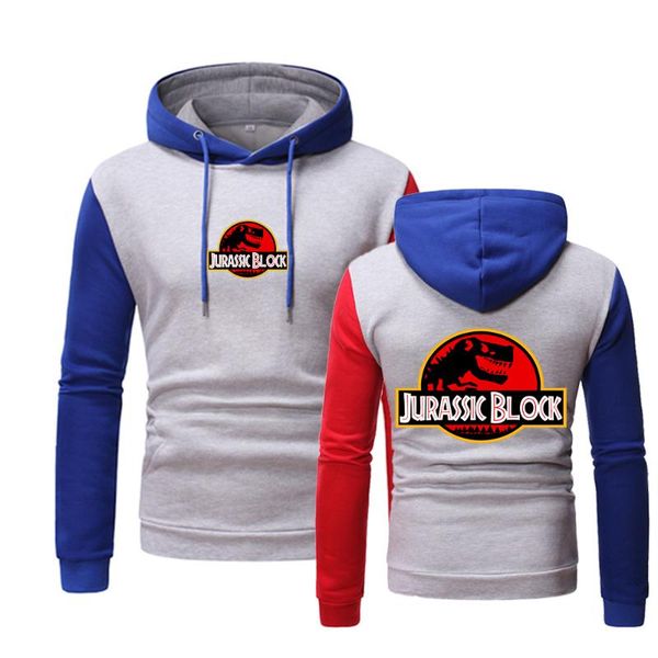 

men's hoodies & sweatshirts spring autumn long sleeve comfortable hedging movement splicing hooded printing fitness, Black