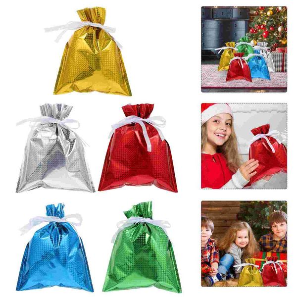 

gift wrap 5pcs storage containers christmas candy wrapping bags drawstring