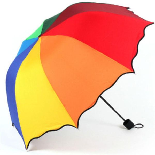 

umbrellas 2021 princess umbrella fahsion rainbow straight pongee rain paraso 60ja28