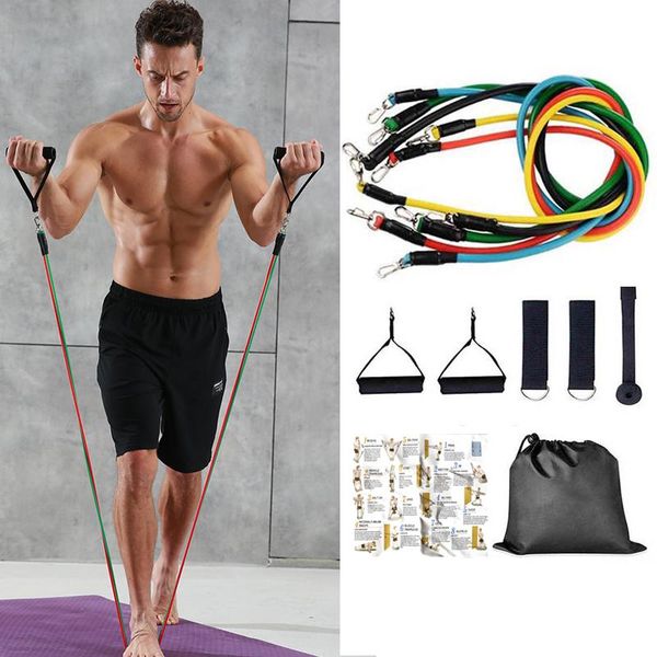 

resistance bands 17/12/11pcs latex yoga pull rope expander fitness equipment elastic for exercise drop
