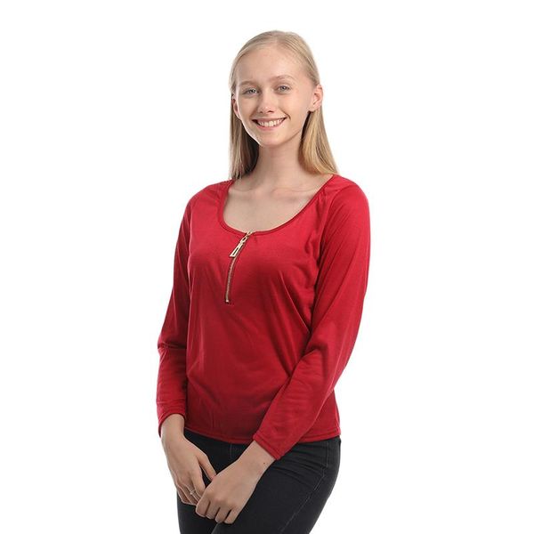 

women's t-shirt solid t shirts 2021 autumn spring women casual black red dark green knitted cotton tshirt female tees, White