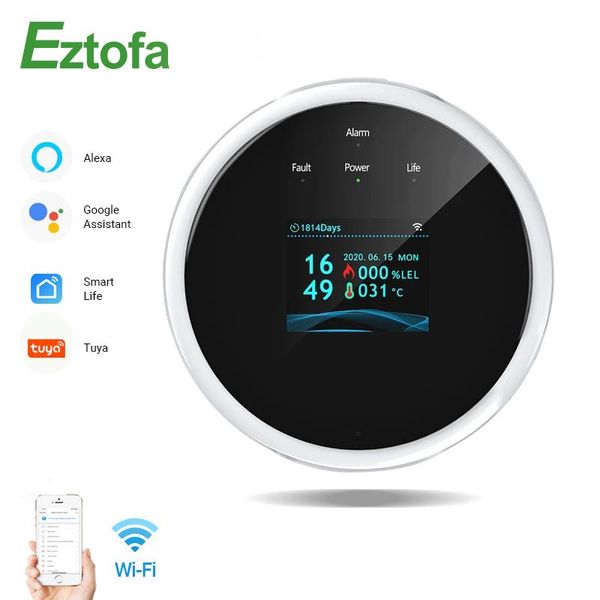 

smart home control tuya wifi gas lpg leak sensor alarm fire security detector app safety leakage support life