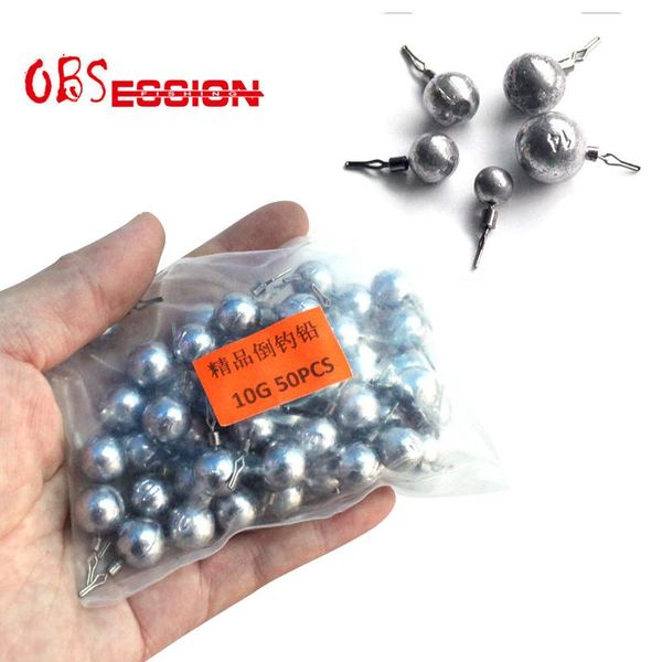 

50pcs 2.5g 3.5g 5g 7g 10g round ball metal lead fishing fall jig bait solid drop swivels hook connector carp accessories hooks