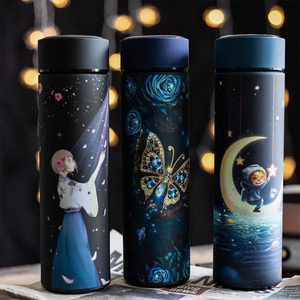 

water bottles 500ml fantasy ancient style insulated large-capacity portable temperature measuring mug bottle