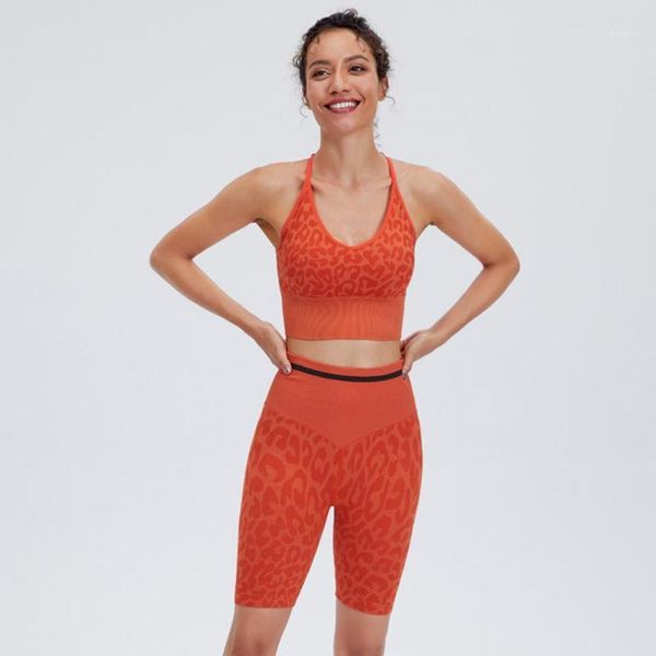 

yoga outfit seamless set women gym clothing 2 pieces outfits sports bra shorts bicycle crop fitness tracksuit