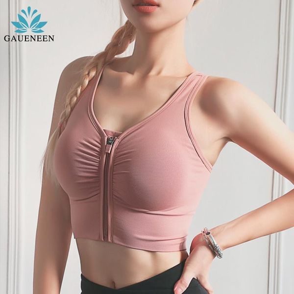 

front zipper women sports bra breathable wirepadded push up fitness gym yoga workout outfit