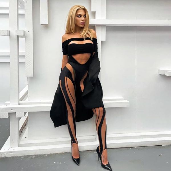 

women's pants & capris 2021 summer fashion print hit color high-waist tight fitting hip sports fitness casual, Black;white