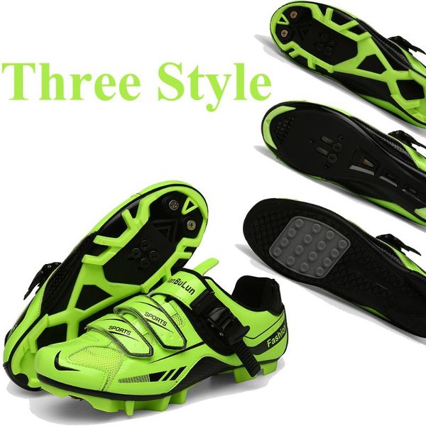 

cycling footwear bicycle shoes men spd cleats road racing mtb outdoor sports mountain bike sneakers women size 36-47, Black