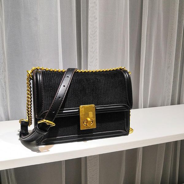 

evening bags fashion corduroy shoulder satchels chain bag simple small square purses and handbags luxury designer
