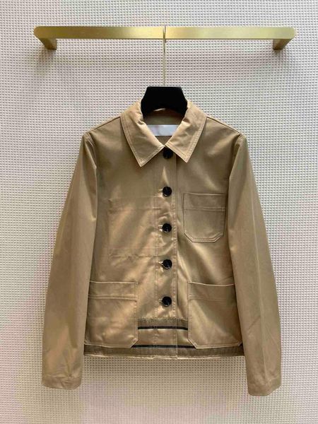 

women's jackets long sleeve tooling jacket coat women 2021 autumn luxury product handsome single-breasted lapel loose casual short, Black;brown