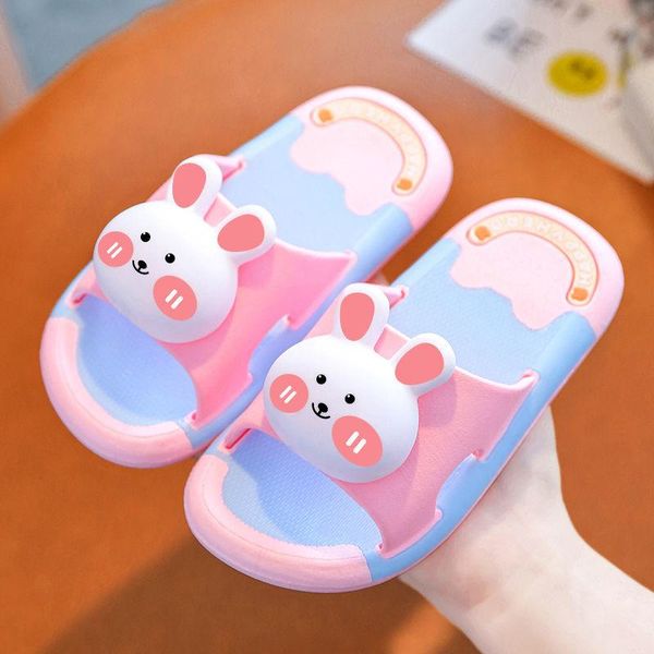 

sandals children's slippers summer cute boys baby non-slip indoor home bathing girls and soft bottom, Black;red