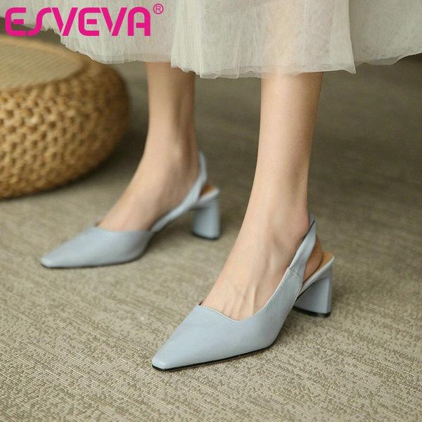 

women pumps pointed toe casual shoes slingback buckle strap square med heels comfortable size 34-39 dress, Black