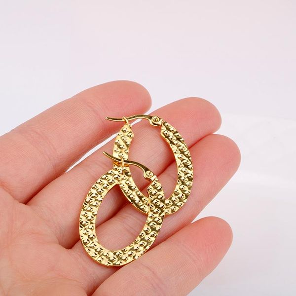 

hoop & huggie stainless steel small earring for women golden oval egg-shaped ladies elegant exquisite gifts jewelry hoops 2021 e0186, Golden;silver
