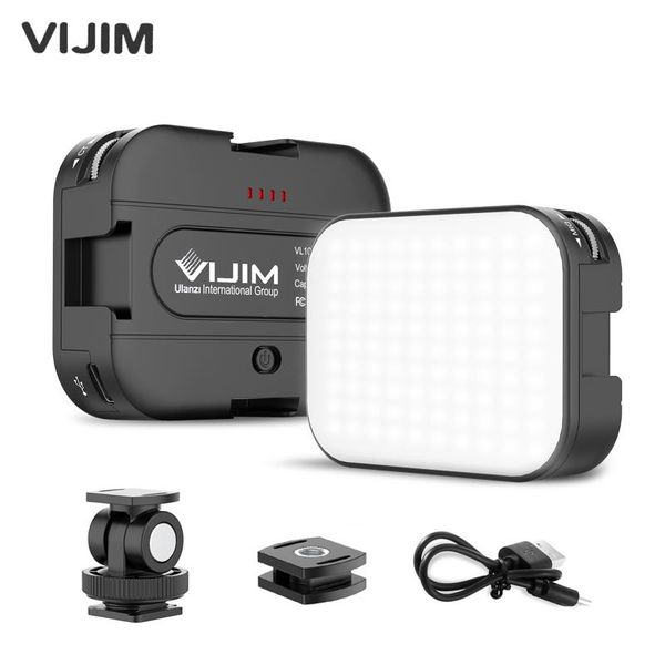 

mini video led light 6w cri95 3200k-6500k stepless dimmable triple cold shoe built-in rechargeable 2000mah battery flash heads
