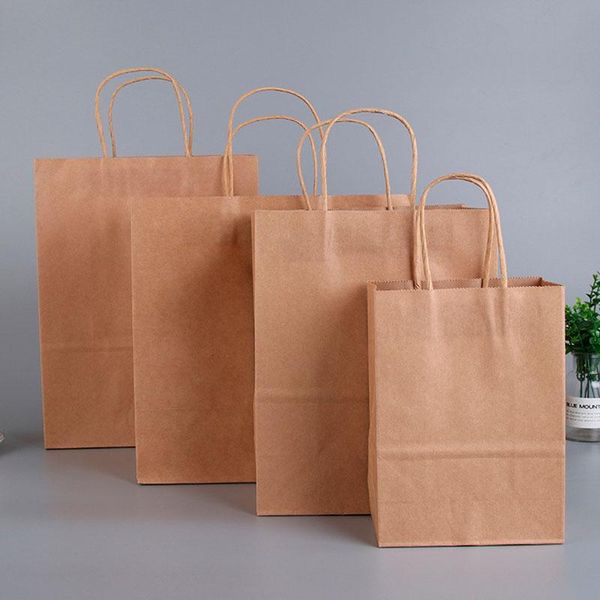 

gift wrap 30pcs kraft paper bag with handle wedding party fashionable clothes gifts multifunction birthday bags