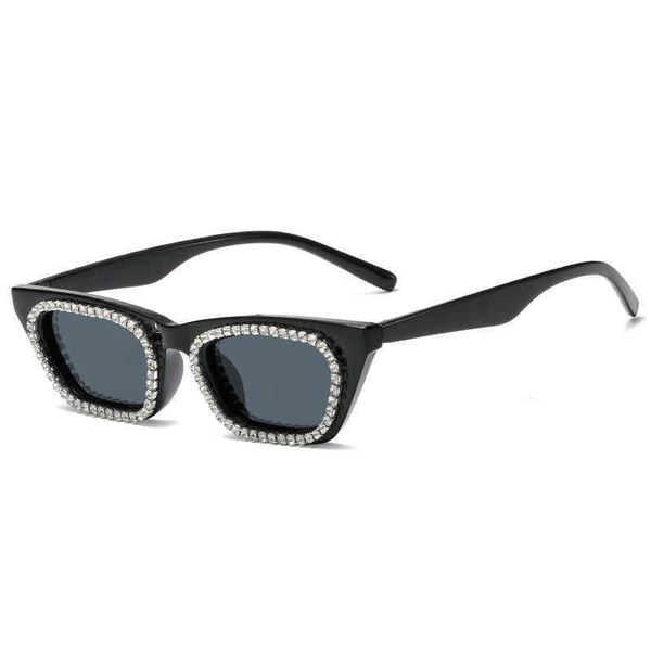 

designer sunglasses 2021 new small frame women's personality diamond eye street p trendy, White;black