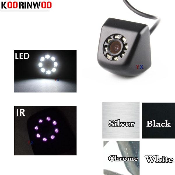 

car rear view cameras& parking sensors koorinwoo 2021 universal 8 lights camera front form auto assistance reversing backup video system