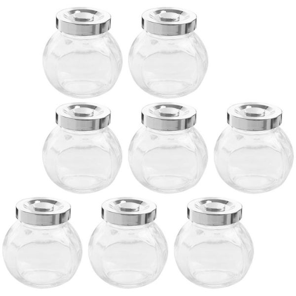 

storage bottles & jars 8 pcs transparent airtight canister glass container cereals